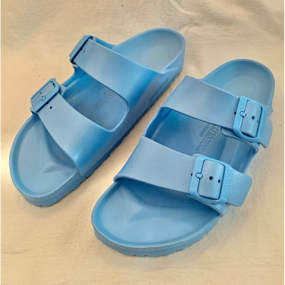 Birkenstock Arizona EVA Blue 2-Strap Adjustable Buckle Slide Sandals EU 40